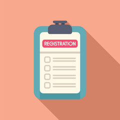 Poster - registration form clipboard icon flat vector. account create membership. new profile verify