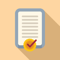 Poster - approved list registration icon flat vector. business digital bank. factor two vote