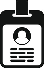 Poster - Id card form icon simple vector. New member registration. Company application number