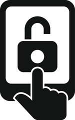 Poster - Unlock device registration icon simple vector. Code device data. Editable online