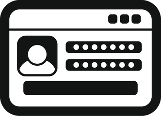 Poster - New login device icon simple vector. Form register sign. Digital step data code