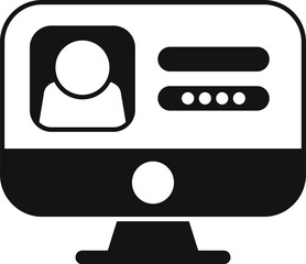 Poster - New device login icon simple vector. Data number form. Computer factor vote