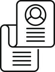 Poster - long paper registration icon outline vector. new account member. online code device