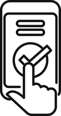 Poster - Approved sign in device icon outline vector. Two factor verify. Join online register