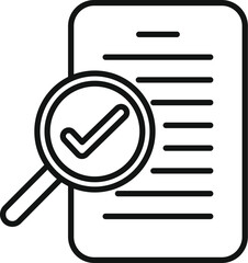 Sticker - Search online document icon outline vector. Two vote design. Step data code