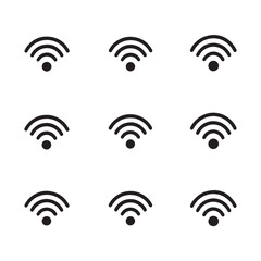 Fototapete - A black silhouette wifi symbol