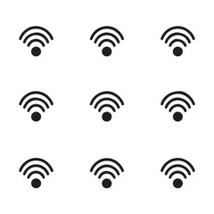Fototapete - A black silhouette wifi symbol