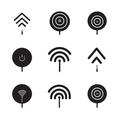 Fototapete - A black silhouette wifi symbol