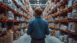 © photo for everything - Rear view of man in warehouse