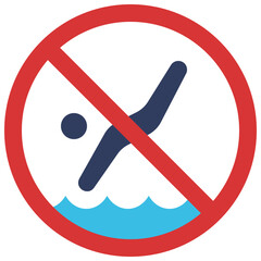 Wall Mural - No Diving Icon