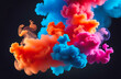Abstract clouds of colored smoke colorful background texture. Explosion of colored liquid powder, dust, smoke, liquid abstract clouds, design for poster, banner