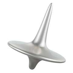 Metallic Spinning Top, 3D rendering isolated on transparent background