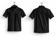 Realistic representation of a male black polo shirt Providing a versatile mockup for fashion design and branding purposes
