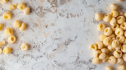 Wall Mural - Artisan Gnocchi on Textured Concrete Background