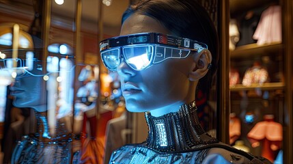 Wearable augmented reality device in a fashion boutique