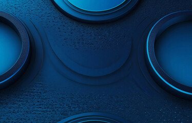 texture of blue dark circles and lines, wall background, Website, application, game template. Computer, laptop wallpaper, backdrop. Design for landing, surface for placing products and websites, artic