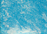 Fototapeta Do akwarium - Abstract fluid art  painting blue and white