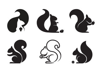 Wall Mural - creative squirrel logo vector collection design icon symbol illustration