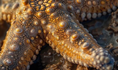 Wall Mural - textures of starfish in a close-up macro shot
