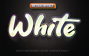 Wall Mural - White light 3d glow text effect