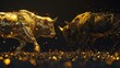 © Asad - Bull And Bear Financial Infograhic Stock Market Chart Award In Gold And Black Color With Copyspace Area As Wide Banner -