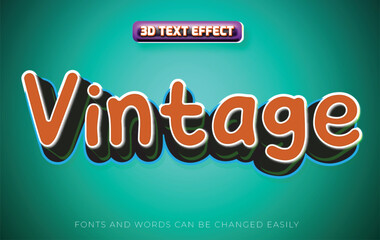 Wall Mural - Vintage brown 3d editable text effect style