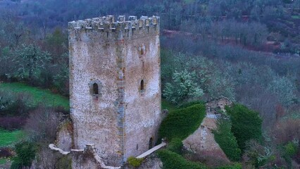 Wall Mural - Tower of the City of Valdeporres in the Merindad of Valdeporres. The Merindades region. Burgos. Castile and Leon. Spain. Europe