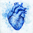 Blue heart beating paint (generative AI)