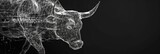 Fototapeta  - Wireframe bull on stock charts for bull market and surplus economy concept