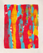 © Catherine MacBride/Stocksy - Messy acrylic monoprint in red, yellow and pale blue