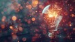Quick Tips For Smart Creative. Light Bulb And Idea, Working Creativity, Creative For New Innovation With Energy And Power, Growth And Success Development
