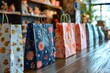 A promotional product image about gift paper bags. Generative AI
