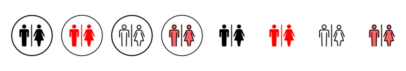 Wall Mural - Toilet icon vector illustration. Girls and boys restrooms sign and symbol. bathroom sign. wc, lavatory