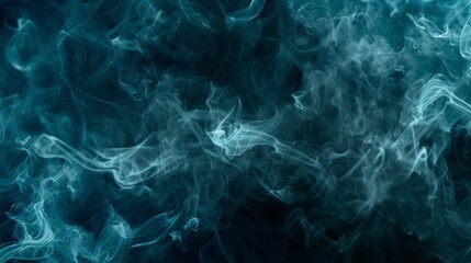 Wall Mural - Dark blue teal abstract smoke pattern background