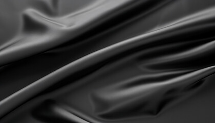 Smooth elegant black silk or satin texture can use as abstract background. Luxurious background design for luxury, cloth, card, wallpaper