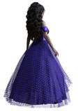Fototapeta Kosmos - 3D rendered beautiful brunette female wearing an elegant prple gown on Transparent Background - 3D Illustration