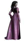 Fototapeta Kosmos - 3D rendered beautiful brunette female on Transparent Background wearing an elegant dress - 3D Illustration