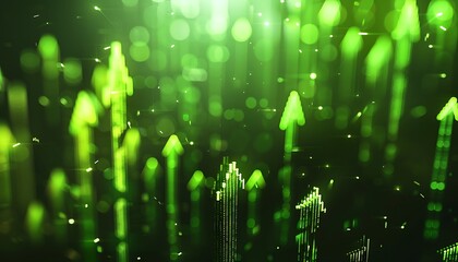 Poster - investment growth concept with arrow pointing upwards. stock market, bitcoin, property.