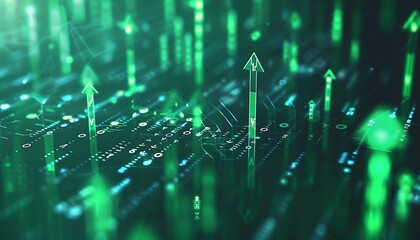 Aufkleber - investment growth concept with arrow pointing upwards. stock market, bitcoin, property.
