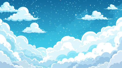 Wall Mural - Cloud background  cartoon blue sky with white clouds 