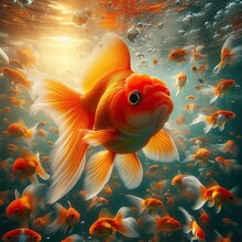 Goldfish In Aquarium - Version 6