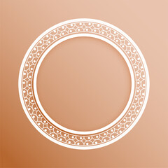 Wall Mural - empty round lacy frame background in vintage indian style
