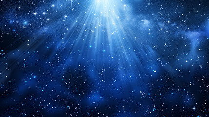 Wall Mural - Night shining starry sky  blue space background 