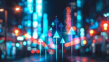 Poster - investment growth concept with arrow pointing upwards. stock market, bitcoin, property.