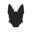 © vectorcyan - German Shepherd Dog Puppy Portrait. German shepherd  Vector isolated illustration in black color on white background. Aggressive German shepherd dog breed pet.