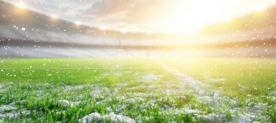 Poster - Blurred mixed sports abstract background for advertising with copy space for text placement