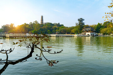 Wall Mural - Huizhou West Lake Jiuqu Bridge, Huizhou, Guangdong Province, China