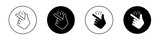 Fototapeta  - Finger Snapping Icon Set. Hand Finger snap easy vector symbol in a black filled and outlined style. Instant Magic Sign.