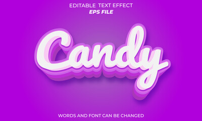 Poster - candy text effect, font editable, typography, 3d text. vector template