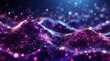 Digital particles in an abstract blue color wave with bokeh and a bright background Abstract light and purple particle backdrop with illuminating dots and stars digitally generated Simulate a wave 
